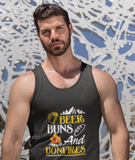 Beer, Buns, bonfires , ; Soft 100% cotton tank top. Removable tag for comfort